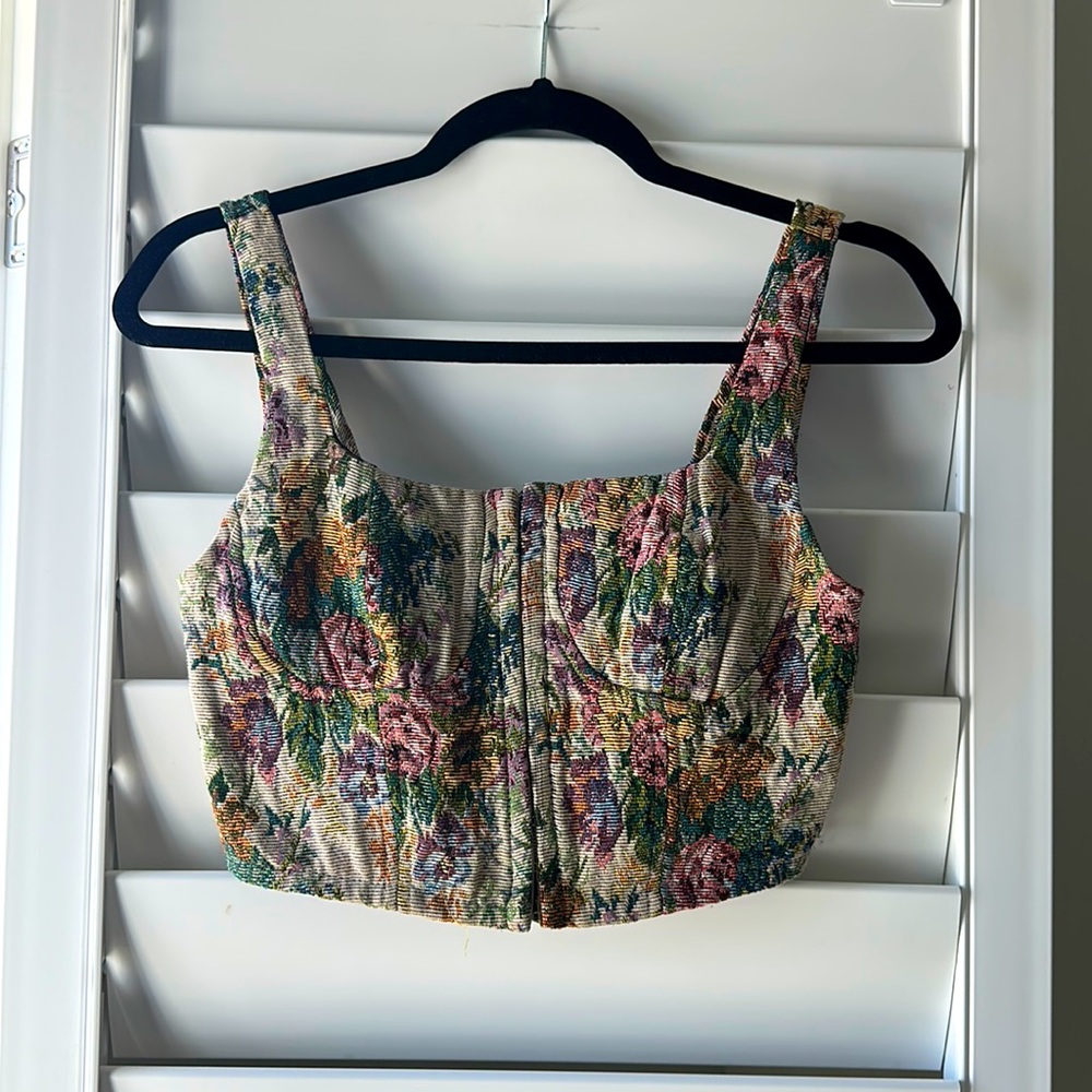 Floral corset crop top